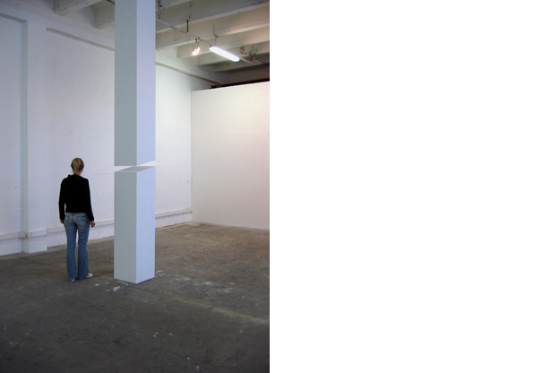 Space Between 2006 plywood, acrylic - 40 x 42 x 490 cm exhibition Anthony Duch&ecirc;ne - Pierre Labat Ast&eacute;rides - Friche la Belle de mai - Marseille text Flatland by Karen Tanguy