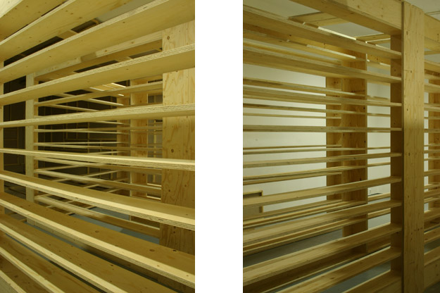 Storehouse - 2008 - finnforest spruce plywood - exhibition Etienne boulanger - Pierre Labat - gallery of the School of Fine Arts - Brest - curated by foldedspace - publication in Semaine, no 160