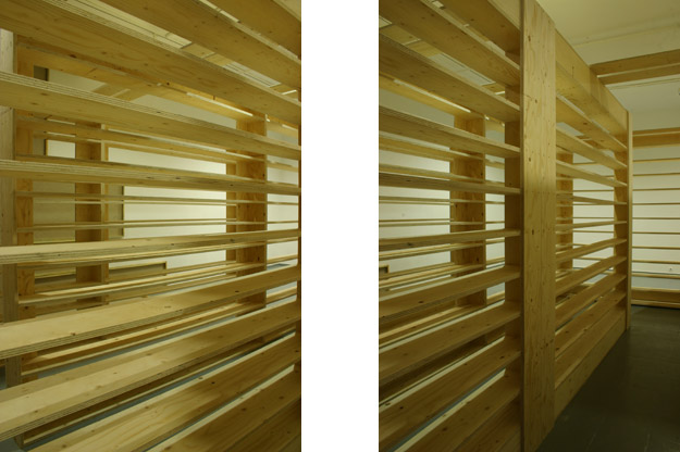 Storehouse - 2008 - finnforest spruce plywood - exhibition Etienne boulanger - Pierre Labat - gallery of the School of Fine Arts - Brest - curated by foldedspace - publication in Semaine, no 160